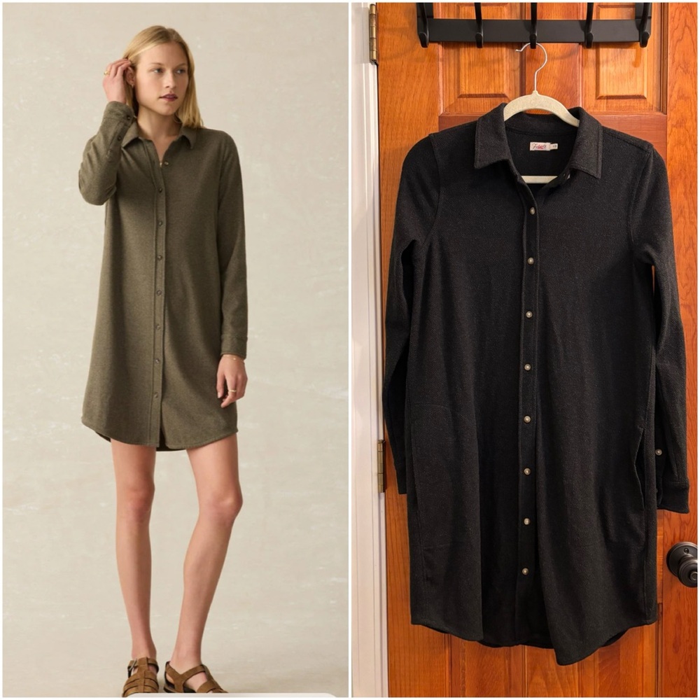 Faherty Legend Button Down Sweater Dress - S
